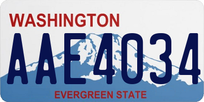 WA license plate AAE4034