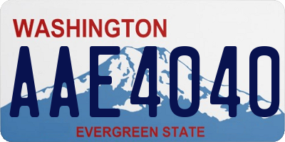 WA license plate AAE4040