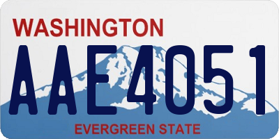 WA license plate AAE4051