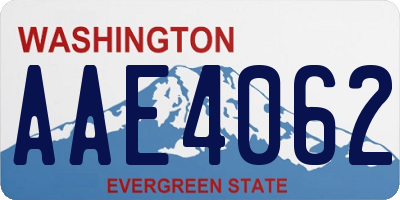 WA license plate AAE4062