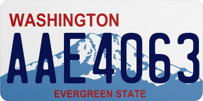 WA license plate AAE4063