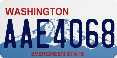 WA license plate AAE4068