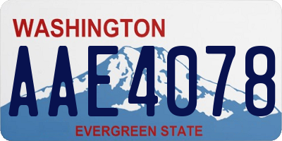WA license plate AAE4078
