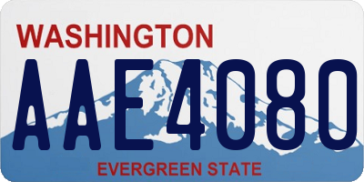 WA license plate AAE4080