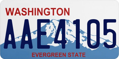 WA license plate AAE4105