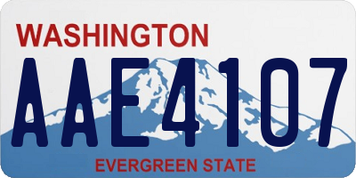 WA license plate AAE4107