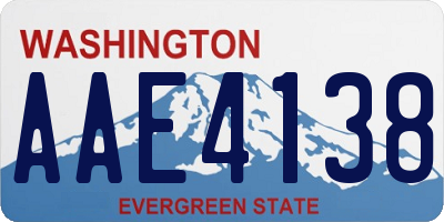 WA license plate AAE4138