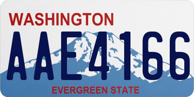 WA license plate AAE4166