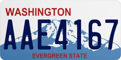 WA license plate AAE4167