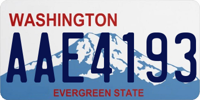 WA license plate AAE4193