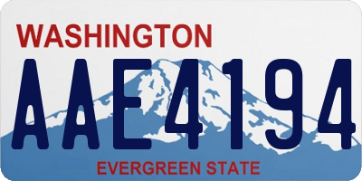 WA license plate AAE4194