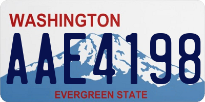 WA license plate AAE4198