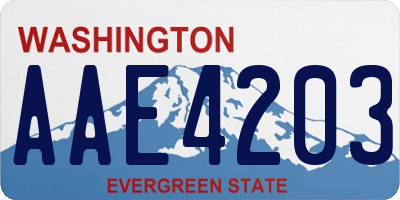 WA license plate AAE4203