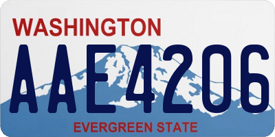 WA license plate AAE4206