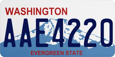 WA license plate AAE4220