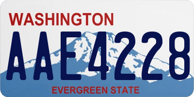 WA license plate AAE4228
