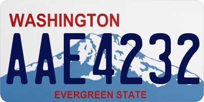 WA license plate AAE4232