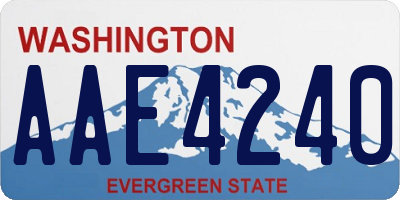 WA license plate AAE4240