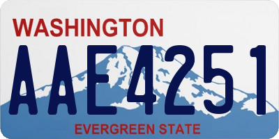 WA license plate AAE4251