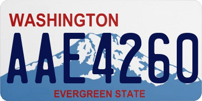 WA license plate AAE4260