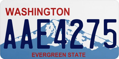 WA license plate AAE4275