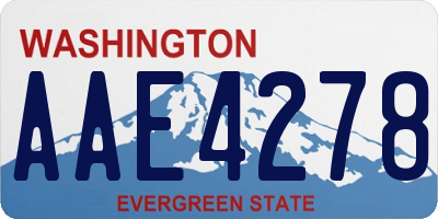 WA license plate AAE4278