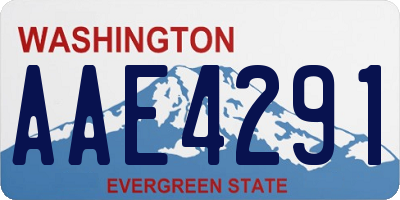 WA license plate AAE4291