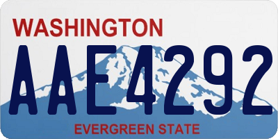 WA license plate AAE4292