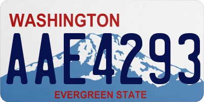 WA license plate AAE4293