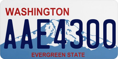 WA license plate AAE4300
