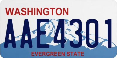 WA license plate AAE4301