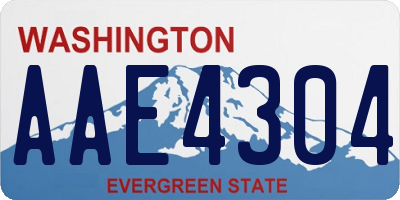 WA license plate AAE4304