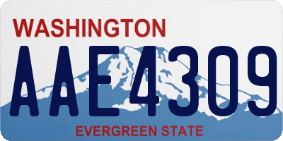 WA license plate AAE4309