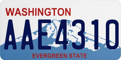 WA license plate AAE4310