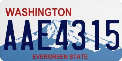 WA license plate AAE4315