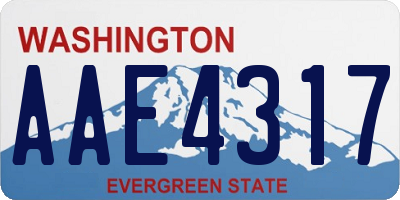 WA license plate AAE4317
