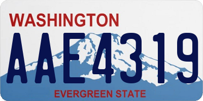 WA license plate AAE4319