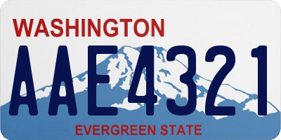 WA license plate AAE4321