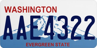 WA license plate AAE4322