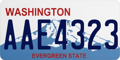 WA license plate AAE4323