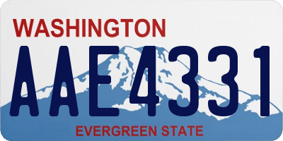 WA license plate AAE4331