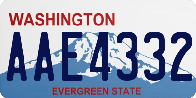 WA license plate AAE4332