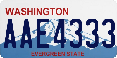 WA license plate AAE4333