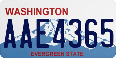 WA license plate AAE4365