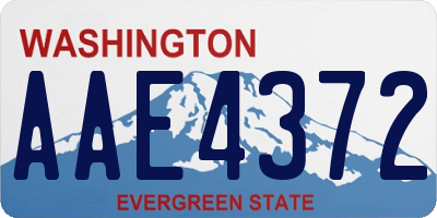 WA license plate AAE4372