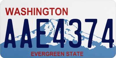 WA license plate AAE4374