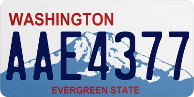 WA license plate AAE4377