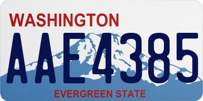 WA license plate AAE4385