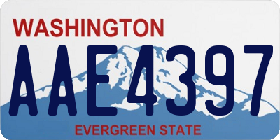 WA license plate AAE4397