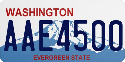 WA license plate AAE4500
